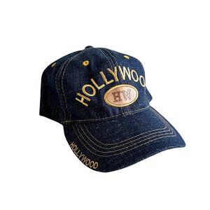 Vtg Y2K Denim Hollywood Baseball Cap Hat